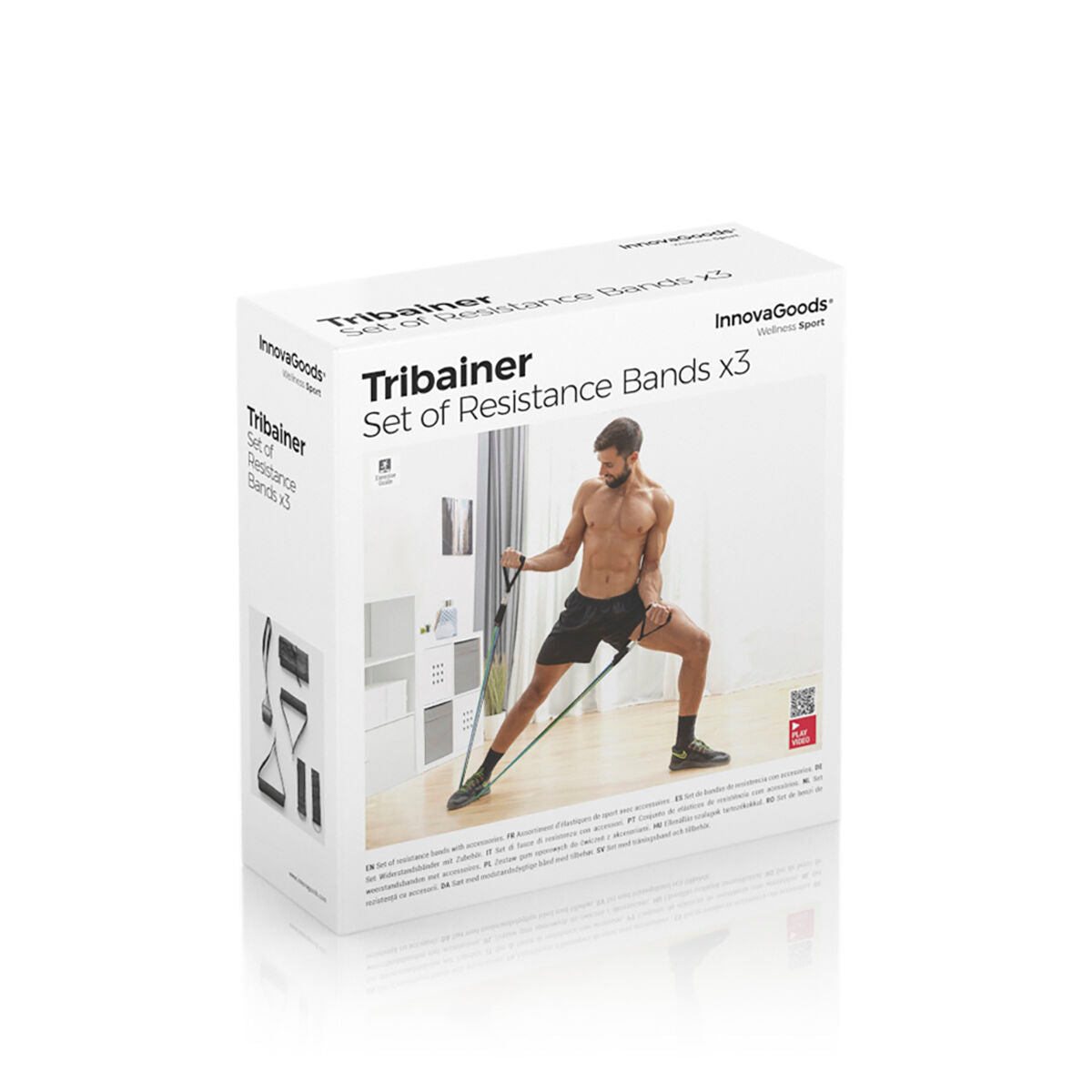Set of Resistance Bands with Accessories and Exercise Guide Tribainer InnovaGoods 3 Units-1